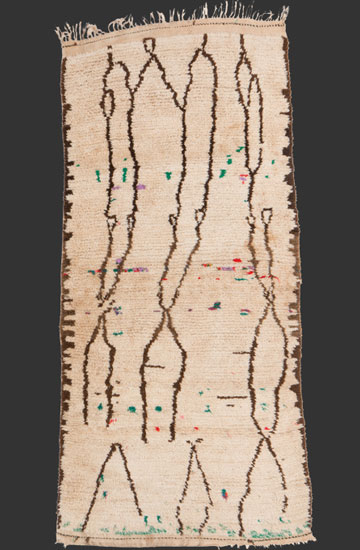 TM 1979, pile rug from the Azilal region, central High Atlas, Morocco, 1980s, 255 x 125 cm (8' 6'' x 4' 2''), high resolution image + price on request